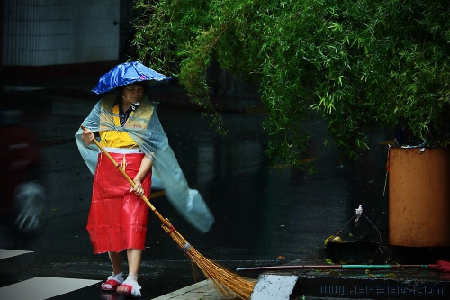 风雨中......