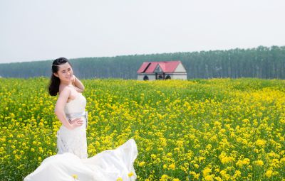 《油菜花田里的浪漫婚纱》
