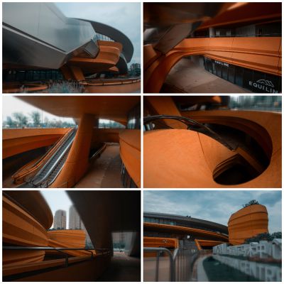 【建筑摄影】魔都橙红峡谷|国际马术中心|外部建筑形态