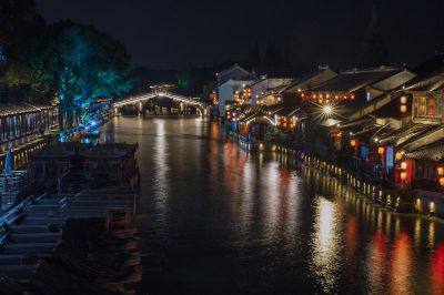 古镇夜景  千灯