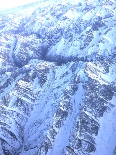 机舱外的风光——飞越雪域高原