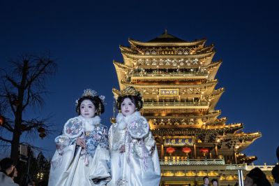 超然楼前倩影