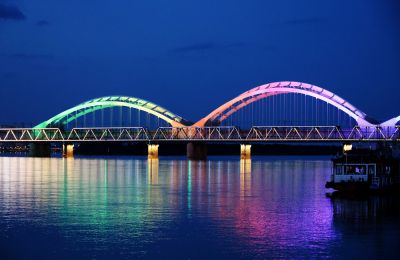 哈尔滨松花江大桥夜景